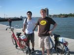  [ Jason and I with our bikes in Amsterdam ] 
